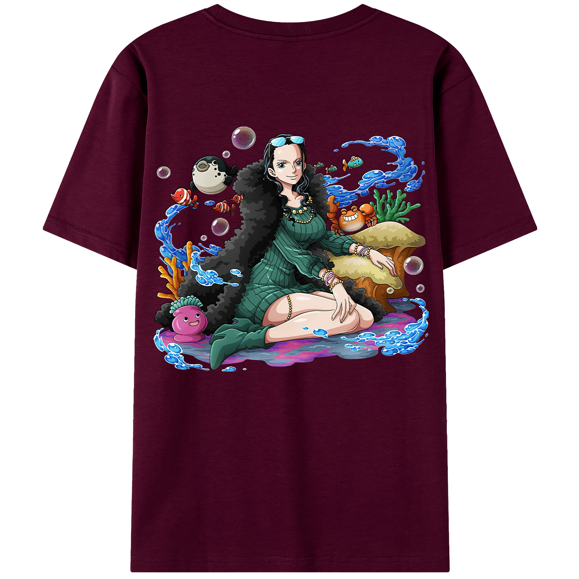 ワンピース ニコ・ロビン ONE PIECE Nico Robin レディース半袖Tシャツ(バックプリント)